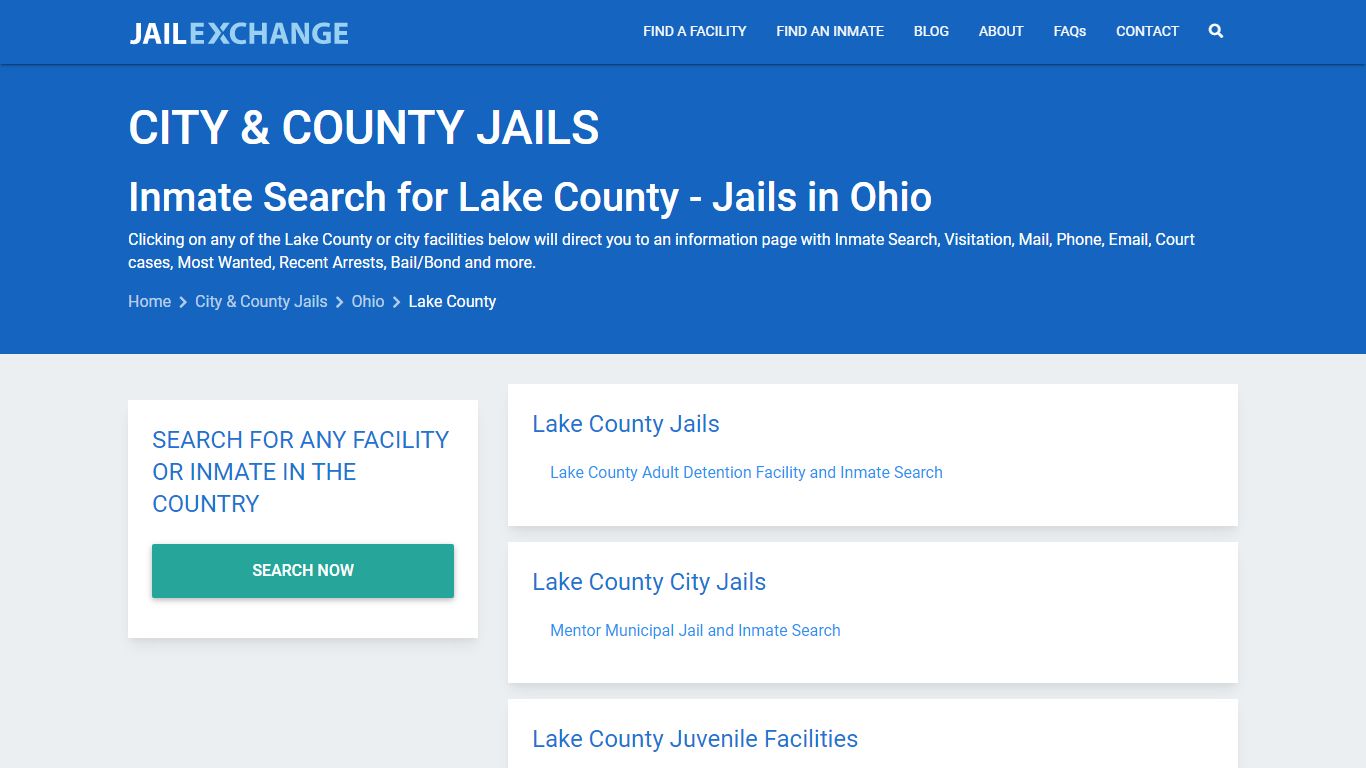Inmate Search for Lake County | Jails in Ohio - Jail Exchange